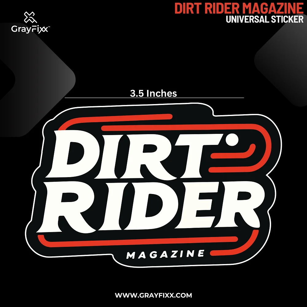 Dirt Rider Universal Sticker | Printed In Premium Gloss Vinyl With FPF(Fade Protection Film), Water Proof, Precut Sticker, Pack Of 1